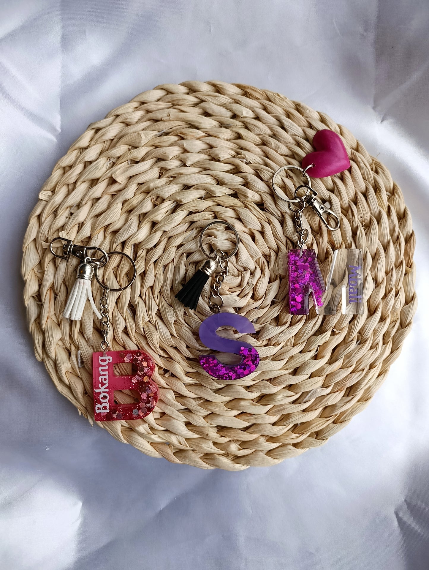 Glitter luxe resin keychain collection