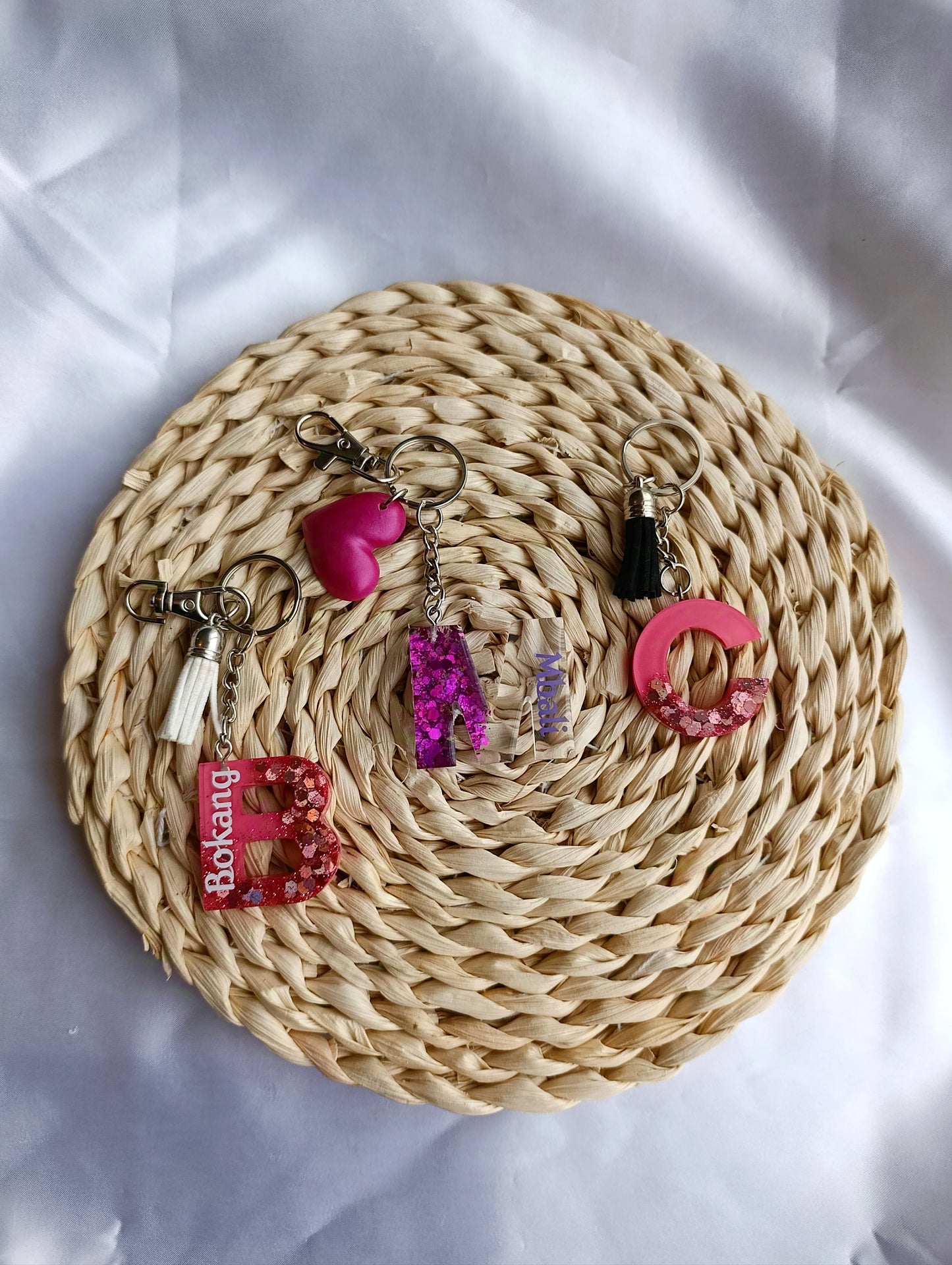 Glitter luxe resin keychain collection